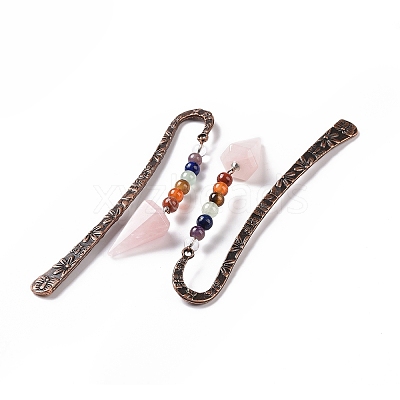 Natural Rose Quartz Bookmark AJEW-C025-01B-1