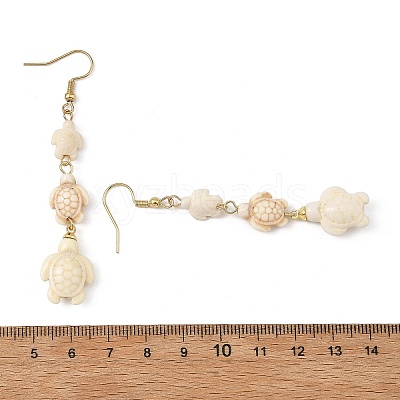 Dyed Tortoise Synthetic Turquoise Dangle Earrings EJEW-JE07362-01-1