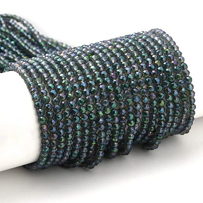 Electroplate Transparent Glass Beads Strands GLAA-H021-01B-FR01-1
