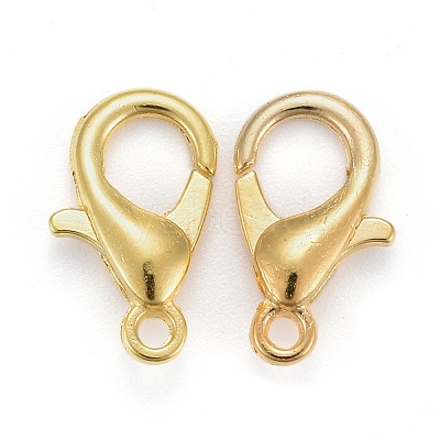Zinc Alloy Jewelry Findings Golden Lobster Claw Clasps X-E105-G-1