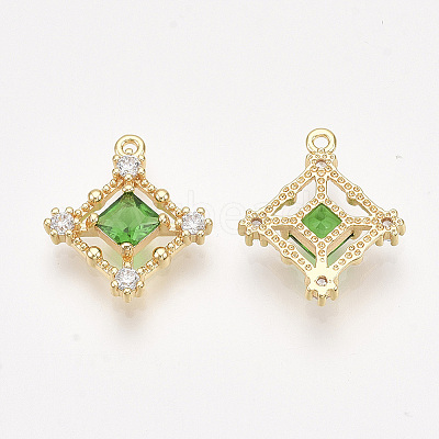 Brass Cubic Zirconia Pendants KK-T038-548A-NF-1