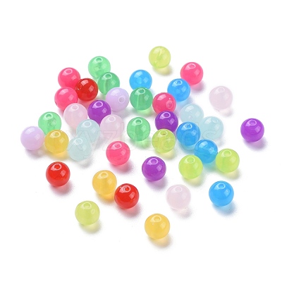 Imitation Jade Acrylic Beads SACR-S188-10mm-M-1