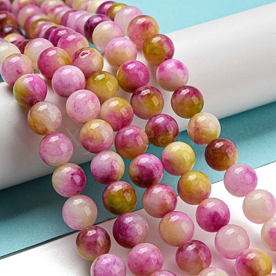 Natural Dyed Yellow Jade Beads Strands G-Q160-A01-01-1