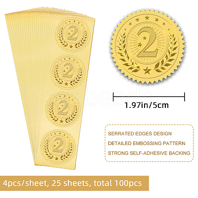 Self Adhesive Gold Foil Embossed Stickers DIY-WH0211-116-1