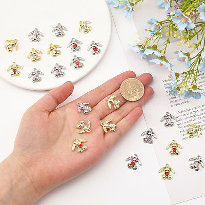 24Pcs 6 Style Rack Plating Alloy Pendants FIND-CA0006-79-1