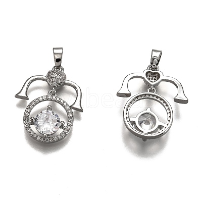 Brass Clear Cubic Zirconia Constellation Charms KK-J278-33P-F-1