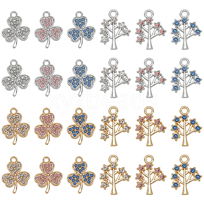 48Pcs 12 Style Alloy Pendants FIND-FH0003-73-1