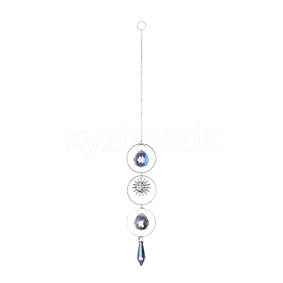 AB Color Plated Crystal Bullet Big Pendant Decorations HJEW-G019-03D-1