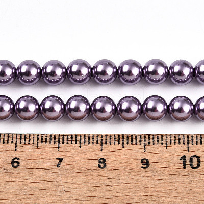 Baking Paint Pearlized Glass Pearl Bead Strands HY-N002-6mm-A14-1