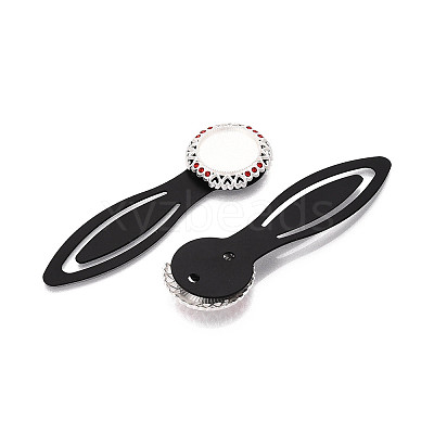 Alloy & Iron Bookmark Cabochon Settings PALLOY-N184-04S-1