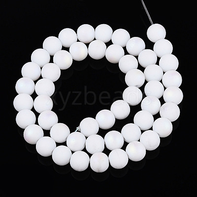 Frosted Opaque Glass Beads Strands LS-GLAA-T032-P8mm-MBB02-1