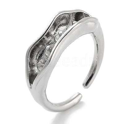 Rack Plating Brass Open Cuff Ring Settings KK-Z071-05P-1
