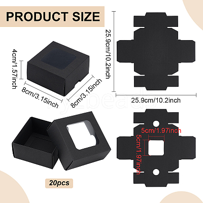 Square Kraft Paper Storage Gift Boxes CON-WH0095-100A-02-1