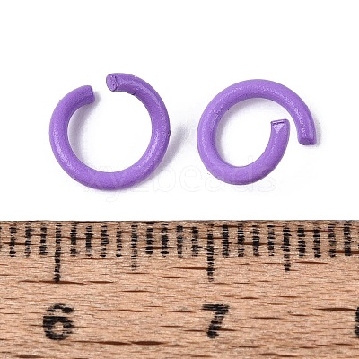 Spray Painted Iron Open Jump Rings IFIN-T017-04B-14-1
