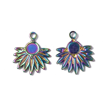 Ion Plating(IP) 304 Stainless Steel Pendant Cabochon Settings STAS-G278-05MC-1