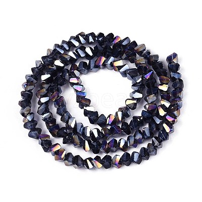 Electroplate Transparent Glass Beads Strands GLAA-N021-4mm-30-1