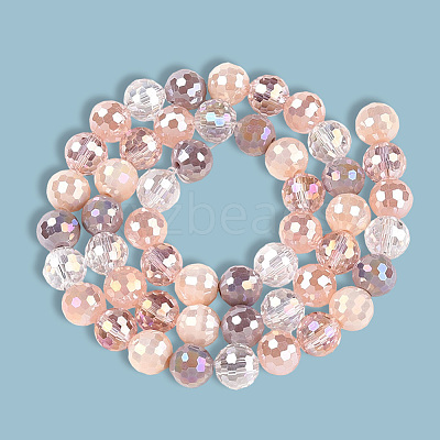 4 Strands Electroplate Glass Bead Strands GLAA-PA0001-09E-1