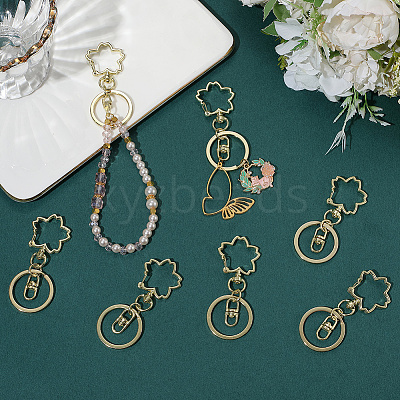 18Pcs Alloy Keychain Clasps KEYC-SC0001-72G-1