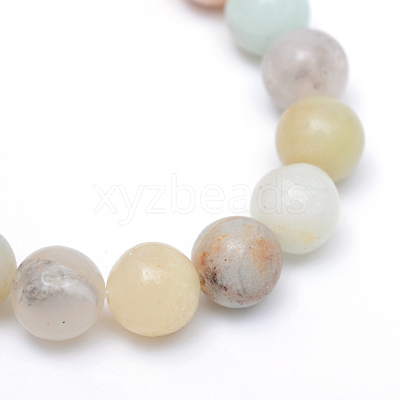 Round Natural Flower Amazonite Bead Strands X-G-R345-8mm-17-1