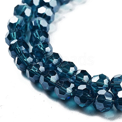 Electroplate Transparent Glass Beads Strands X-EGLA-A035-T6mm-A12-1