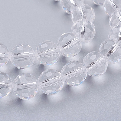 Transparent Glass Bead Strands X-GLAA-R095-10mm-15-1