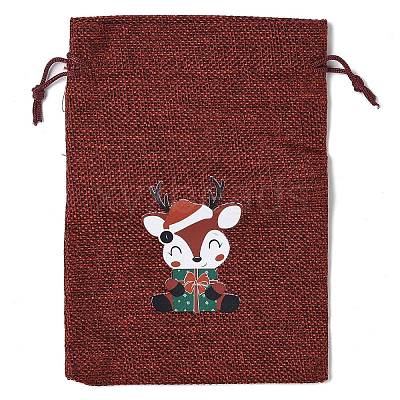 Christmas Theme Jute Cloth Storage Bags LS-ABAG-F010-01B-06-1