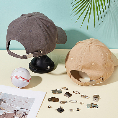 40Sets 4 Colors Iron Baseball Hat Cap Buckle Strap Clasp Clip Kit FIND-BC0014-11-1