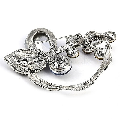 Zinc Alloy Colorful Rhinestone Brooch JEWB-U011-03AS-01-1