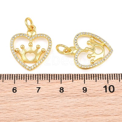 Brass Micro Pave Clear Cubic Zirconia Pendants CU-CBA3D67-05C-G-1