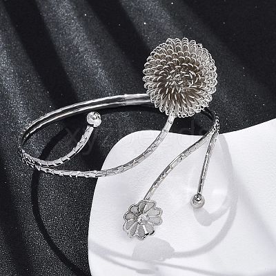 PincushionAlloy Arm Cuff Bangles for Girl Women AJEW-A063-01B-P-1