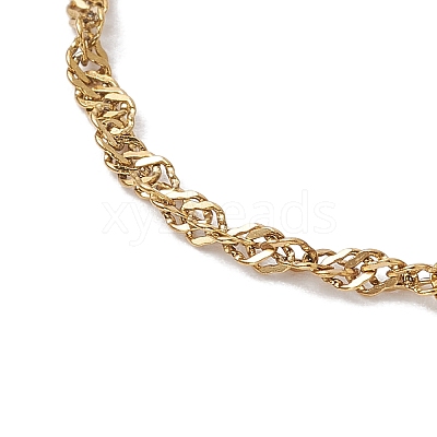 304 Stainless Steel Singapore Chain Slider Bracelet Making AJEW-JB01328-01-1