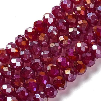 Baking Electroplate Glass Beads Strands DGLA-A039-J6MM-B19-1