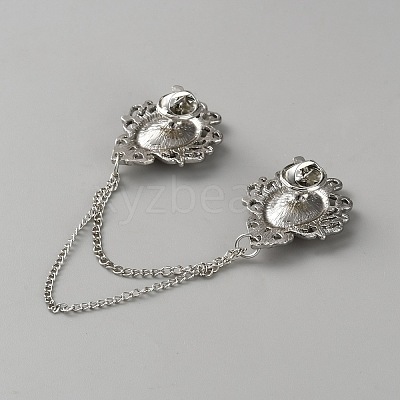 Zinc Alloy Rhinestone Chain Collar Pin Brooches JEWB-WH0816-010P-02-1