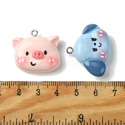 Opaque Resin Pendants RESI-P039-02B-1