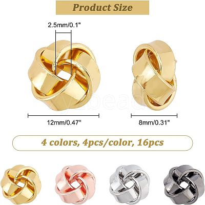 16Pcs 4 Colors Brass Beads FIND-FH0004-19-1