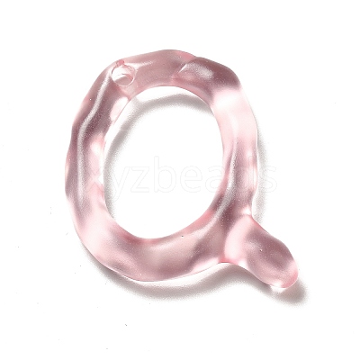 Transparent Resin Alphabet Pendants RESI-C028-02Q-1