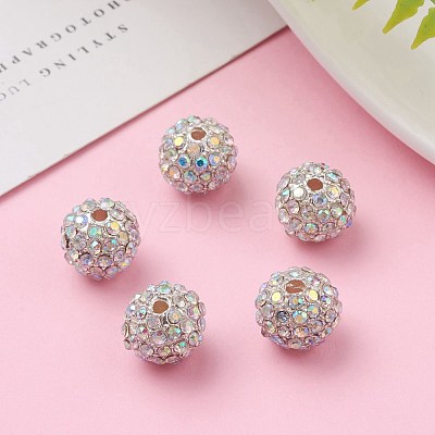 Alloy Rhinestone Beads RB-A034-10mm-A28S-1