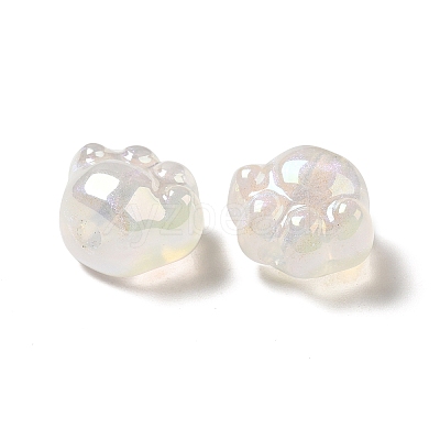 UV Plating Rainbow Iridescent Acrylic Beads PACR-M002-08A-1