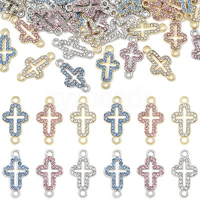 30Pcs 3 Colors Alloy Rhinestone Connector Charms FIND-YW0011-18A-1