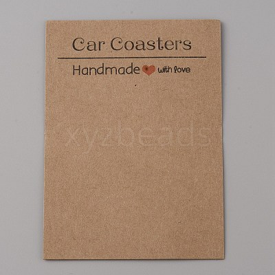 Rectangle Kraft Paper Sublimation Car Coaster Display Cards CDIS-WH0024-18A-02-1