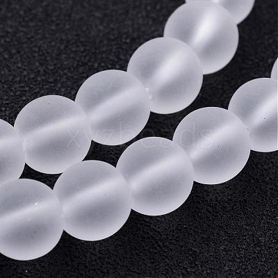 Frosted Glass Bead Strands GLAA-G016-10mm-01-1