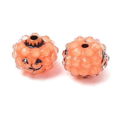 Halloween Opaque Acrylic & Resin Rhinestone Beads RB-CBA95A4-01B-1