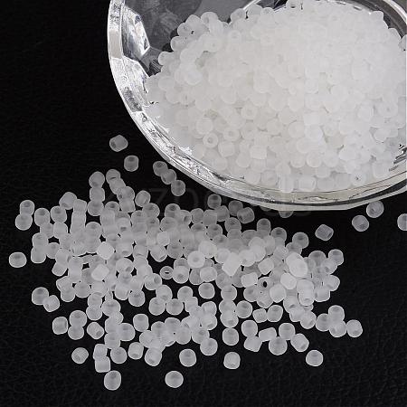 8/0 Frosted Round Glass Seed Beads X-SEED-A008-3mm-M1-1