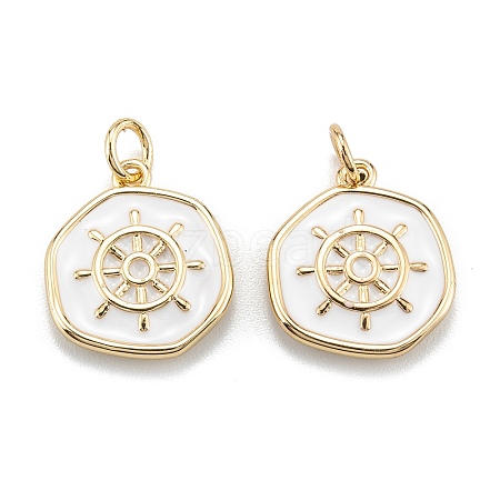 Brass Enamel Pendants X-KK-A155-07G-1