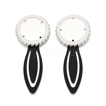 Alloy & Iron Bookmark Cabochon Settings PALLOY-N184-09S-1