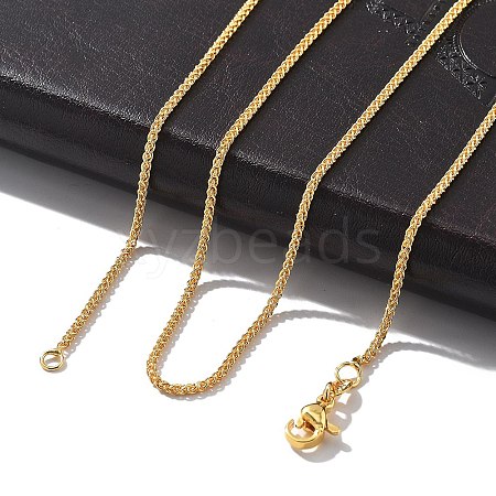 1.5mm Rack Plating Brass Wheat Chain Necklaces for Women Men MAK-L044-57G-1