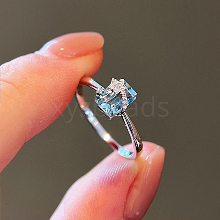925 Sterling Silver with Cubic Zirconia Finger Rings FS-WGFD4D7-03-1