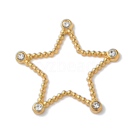 Golden 304 Stainless Steel Rhinestonet Pendants STAS-Q312-02D-G-1