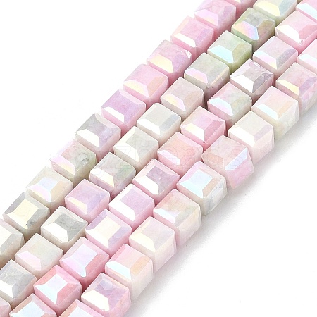 Electroplate Opaque Glass Beads Strands EGLA-U004-02B-1