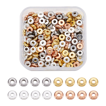 Flat Round Brass Spacer Beads KK-CW0001-01-1